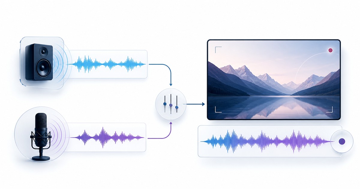 Windows 系统声音与麦克风两路输入混合为单一最终音轨